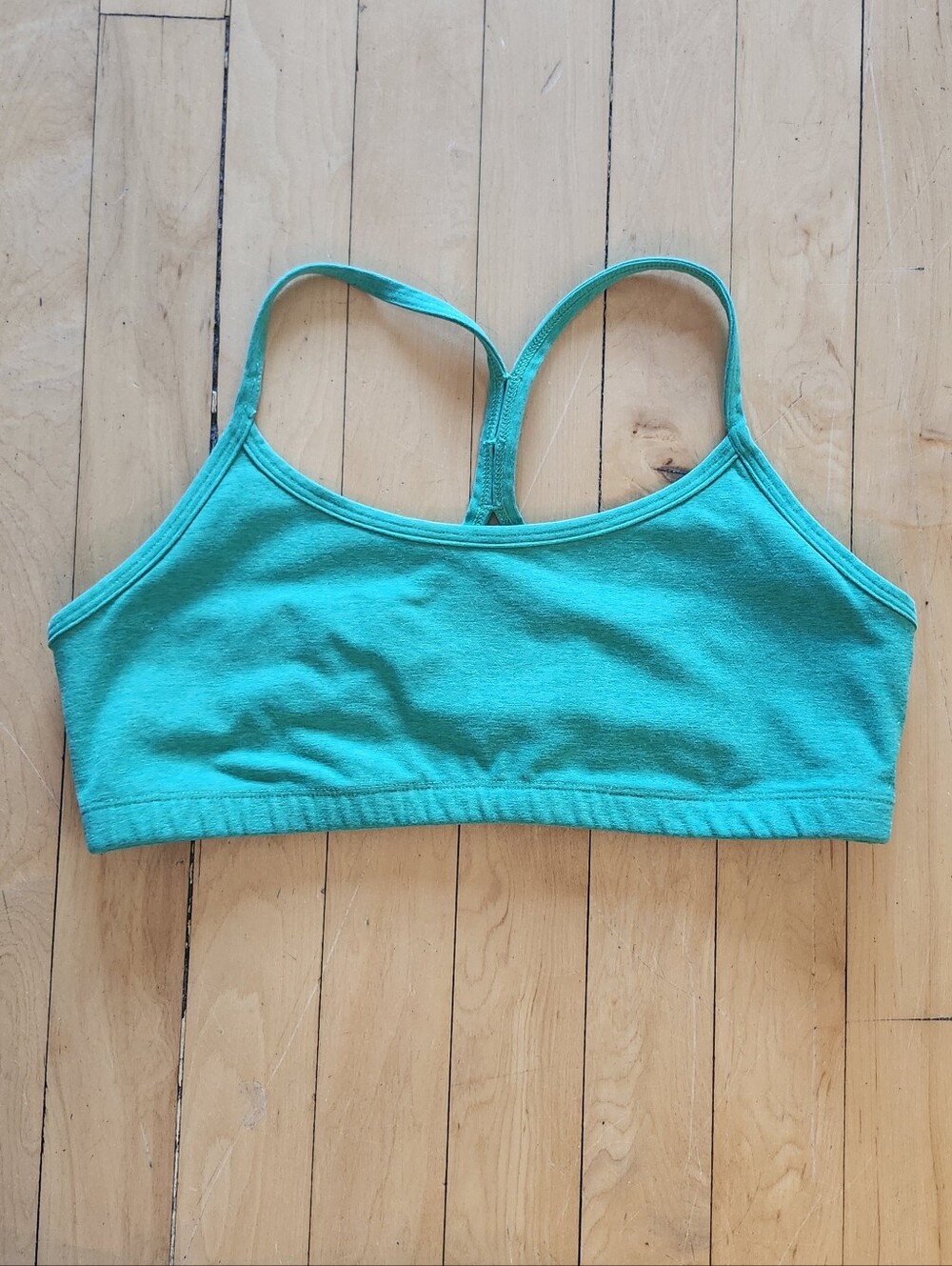 Beyond Yoga Slim Racerbacm Spacedye Bra, Size L, Bright Green